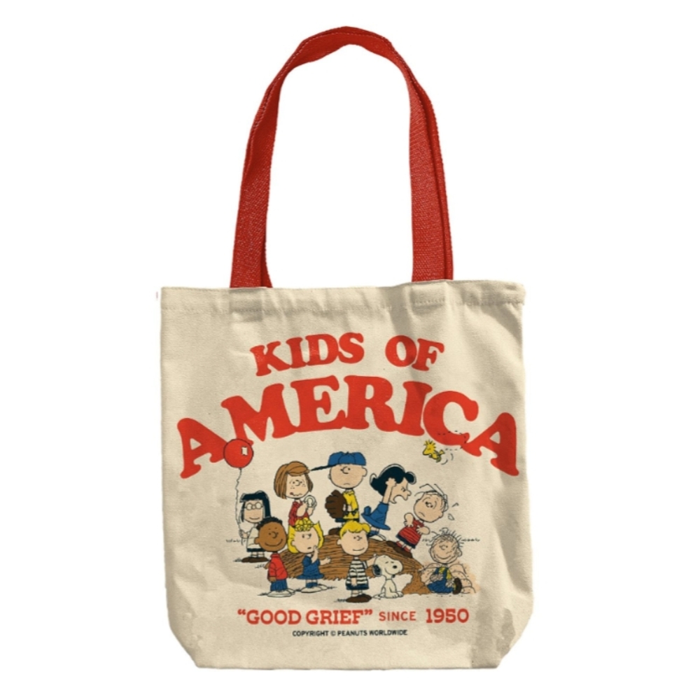 Peanuts Kids of America Tote Bag - Red and Cream